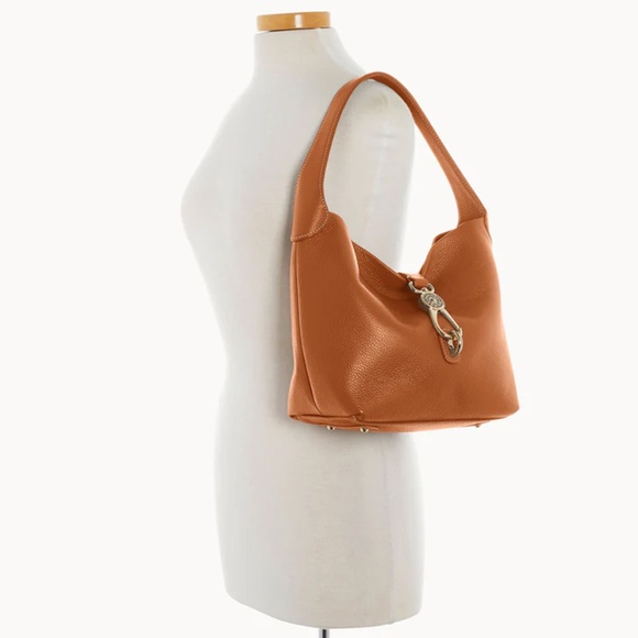 DOONEY & BOURKE Lucca Leather Logo Lock Hobo in Caramel - Picture 16 of 16